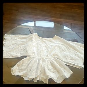 Cat & Jack Girls size M (7/8) all white cotton top